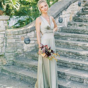 Dylan Satin Dress Revelry – Soft Champagne